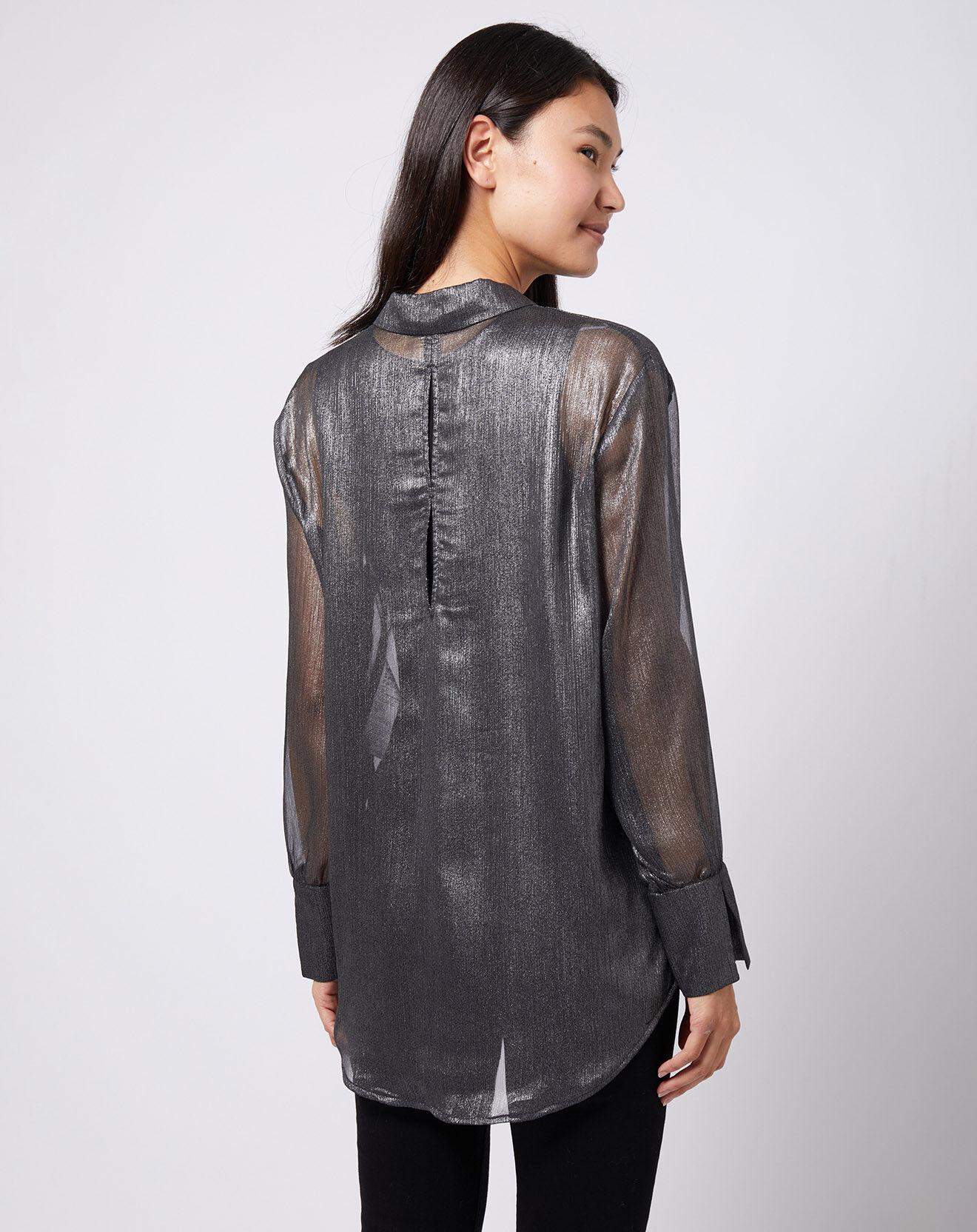 Esprit Blouse lurex 2 en 1 gris foncé