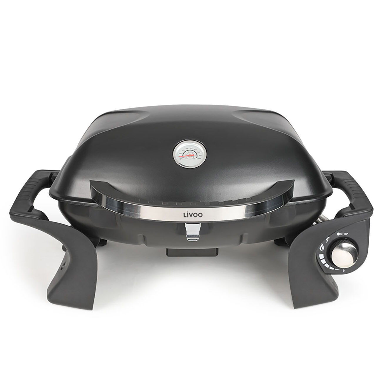 Livoo Barbecue à gaz portable noir - 71x49x34.5 cm