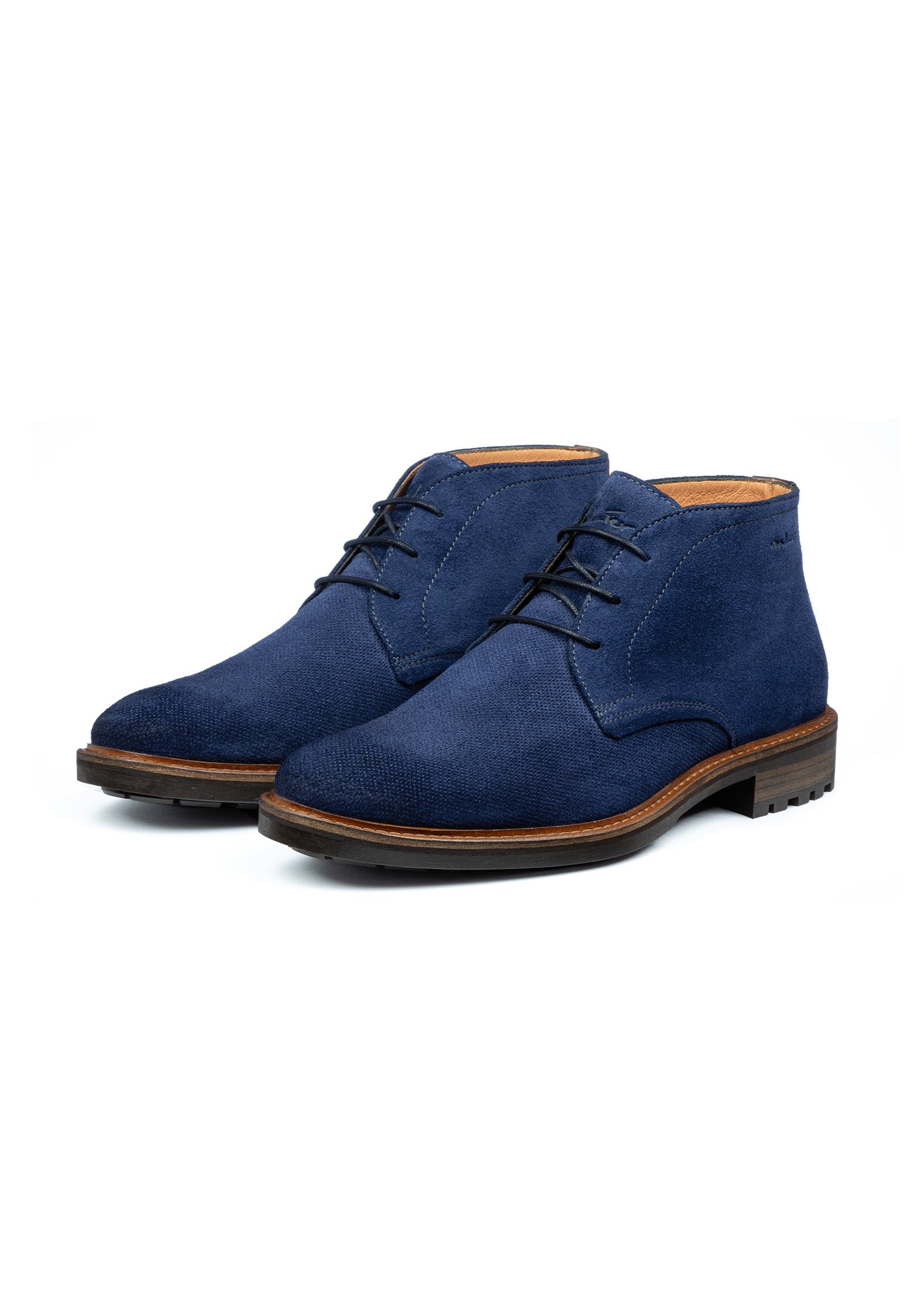 Blauw suède Rigi halfhoge veterschoen