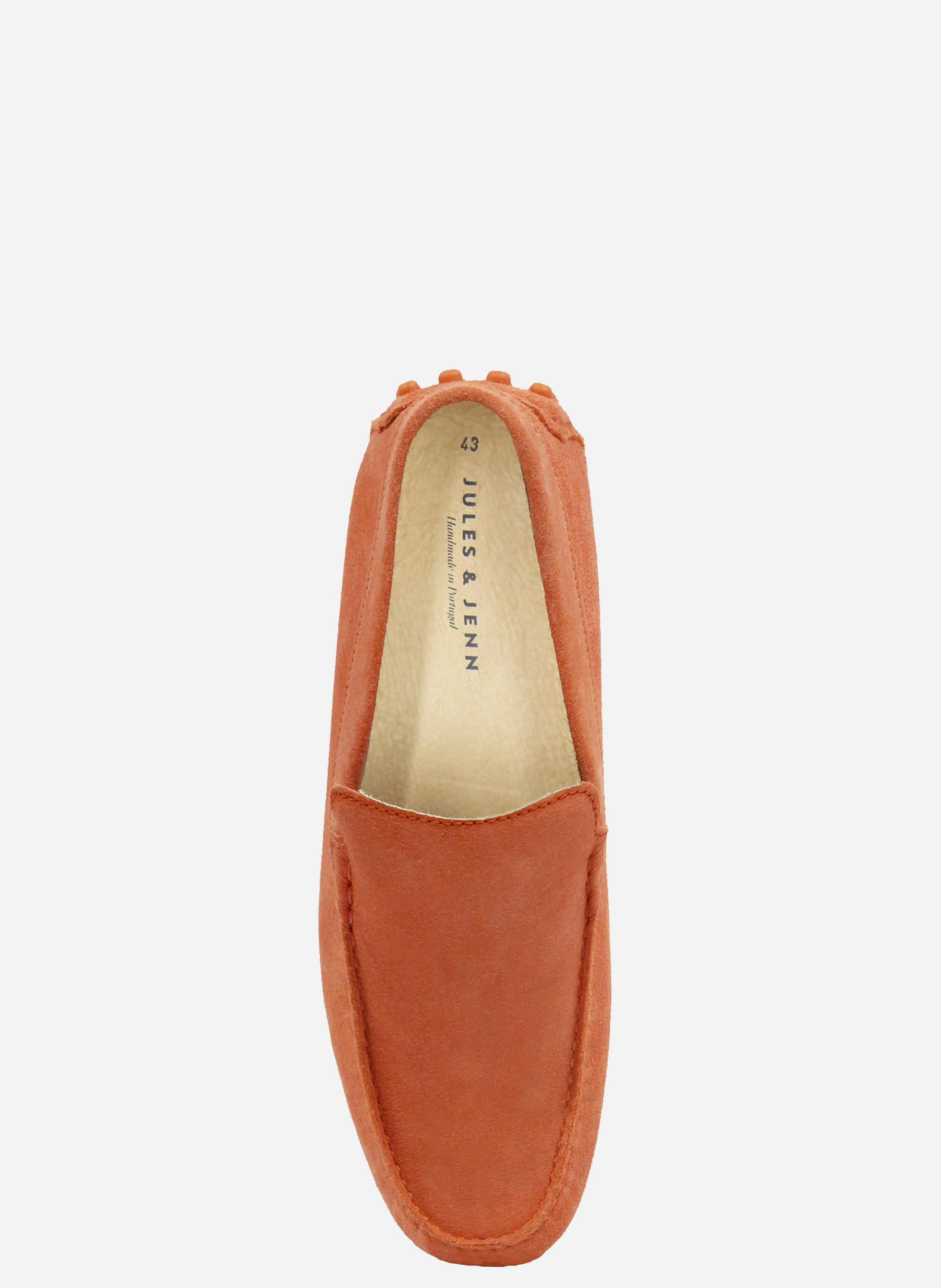 Mocassins picots doublés cuir daim | Orange