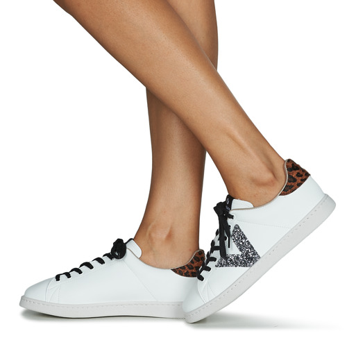 Victoria - TENIS EFECTO PIEL GLITTER - Blanc / Argenté