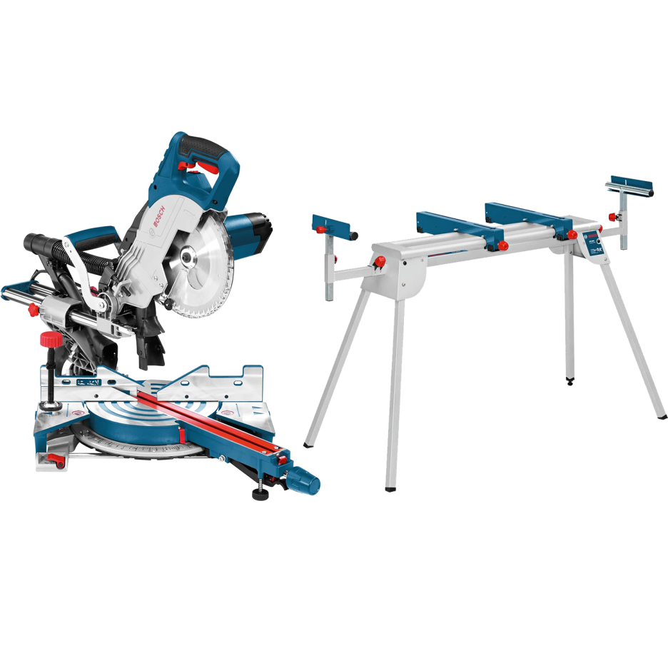 Bosch Professional GT GCM 8 SJL + GTA 2600 Professional Frame Radial Miter Saw, Blue