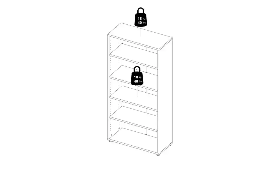 Regal Saale 89,2 cm 186 cm Weiß