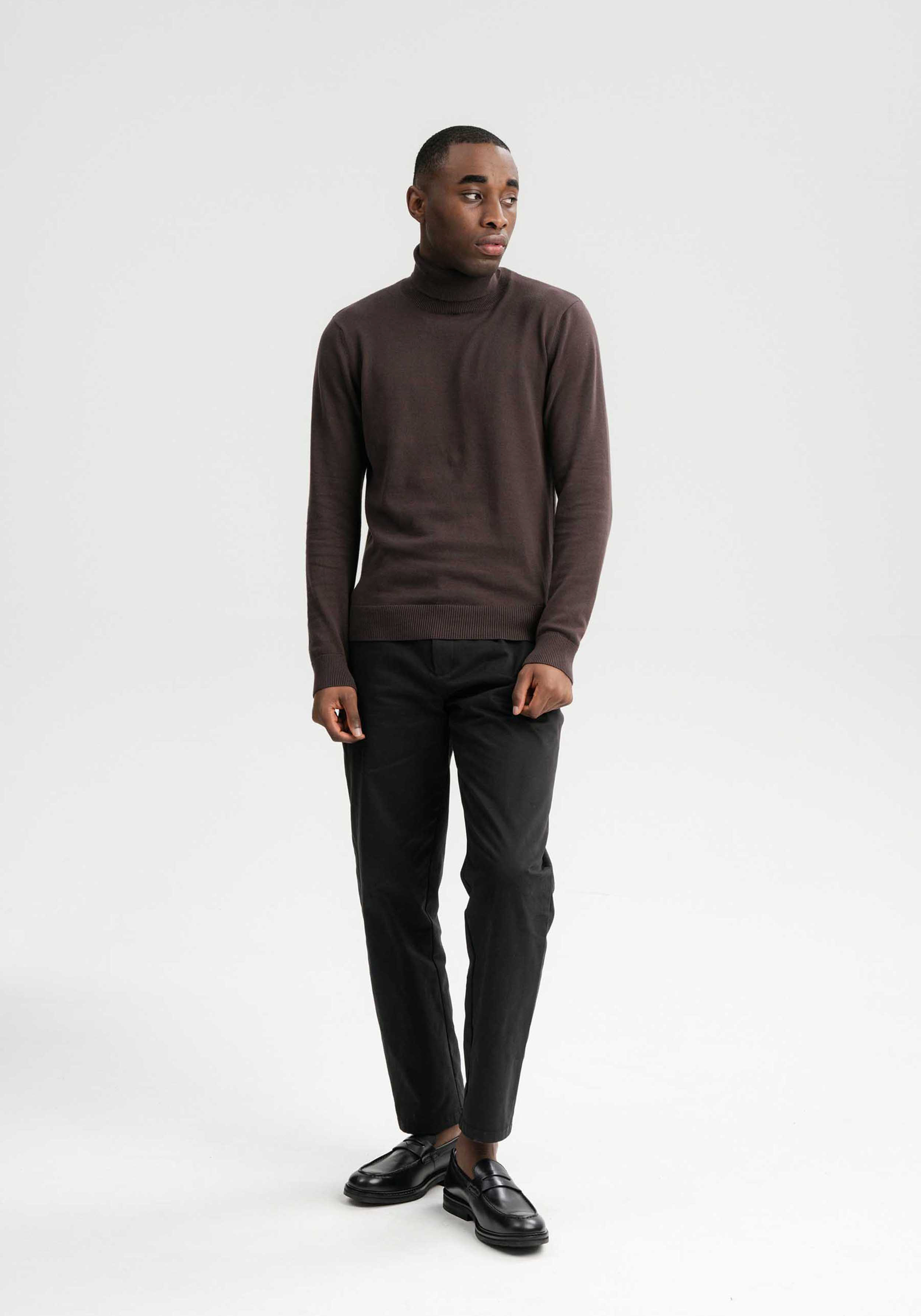Mela Feinstrick Rollkragenpullover Kanja Dark Brown