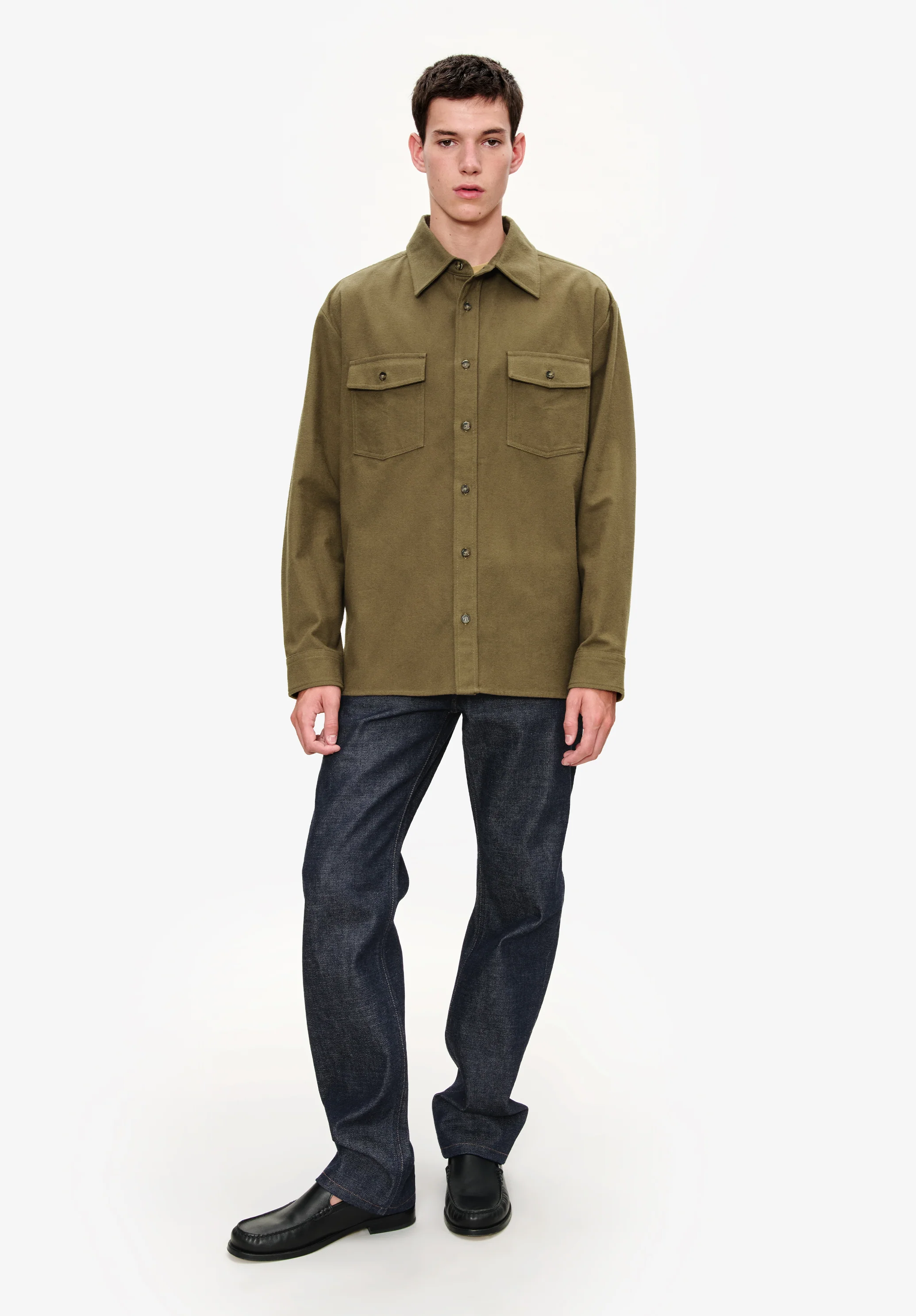 Surchemise coton uni - Kaki