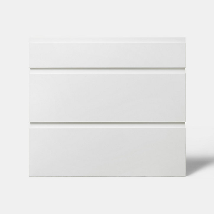 Façade de cuisine 1 tiroir et 2 casseroliers Garcinia blanc mat l. 80 cm x H. 72 cm GoodHome