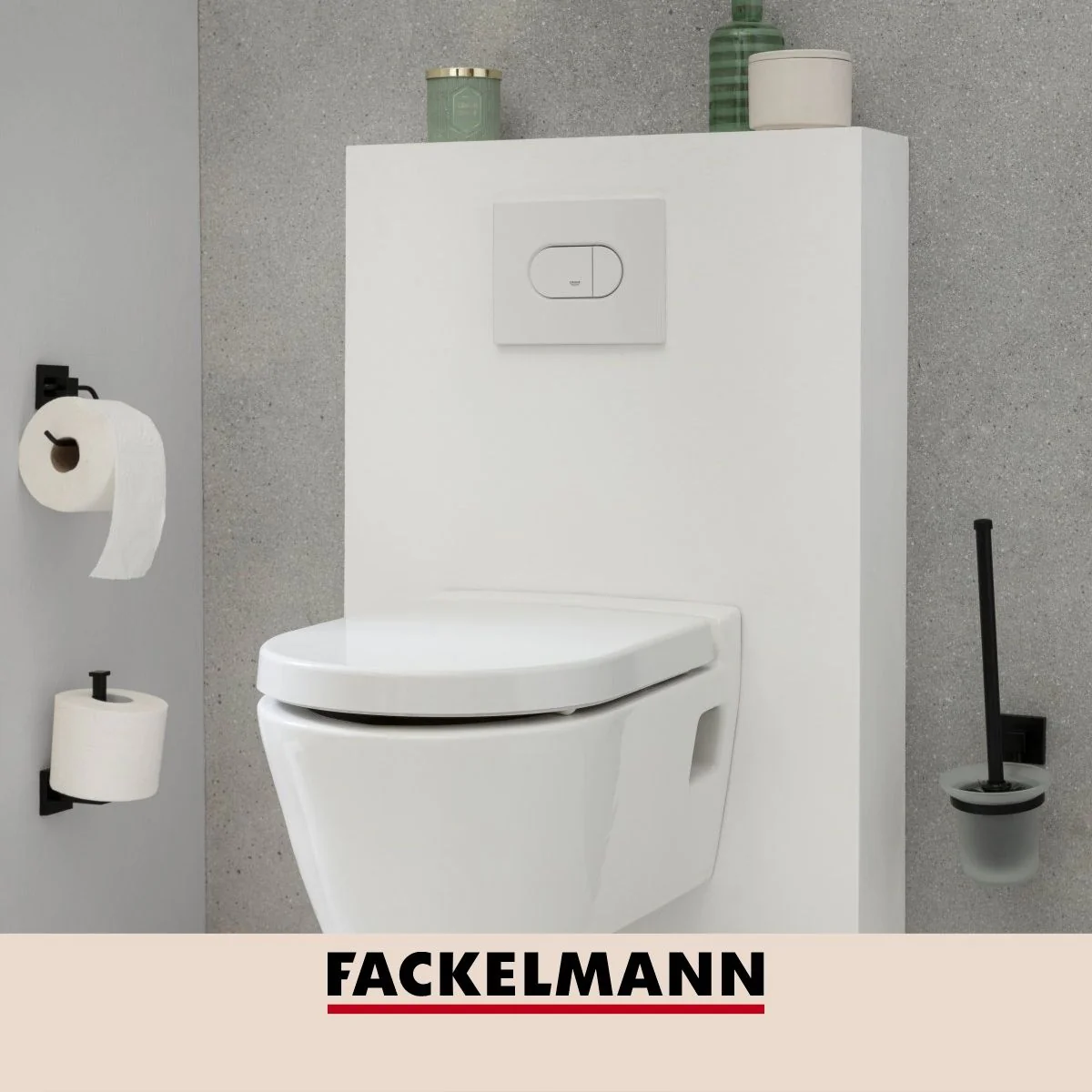Support papier toilette noir mat New York Fackelmann