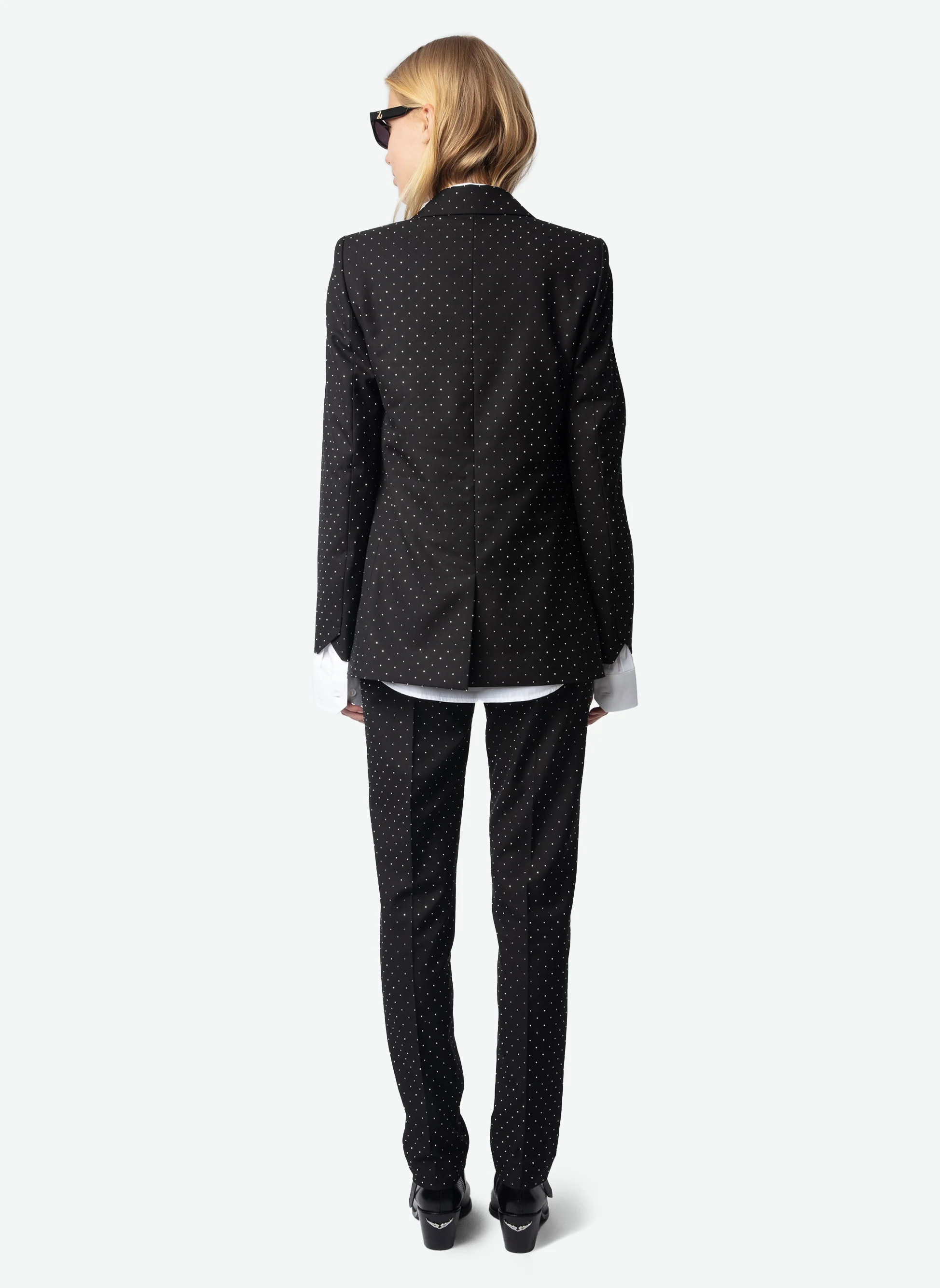 VALSE - Blazer droit à strass | Noir