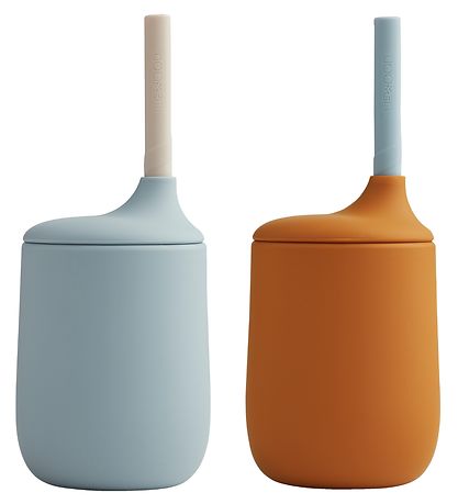 Liewood Becher m. Strohhalme - 2er-Pack - Silikon - Ellis - Must