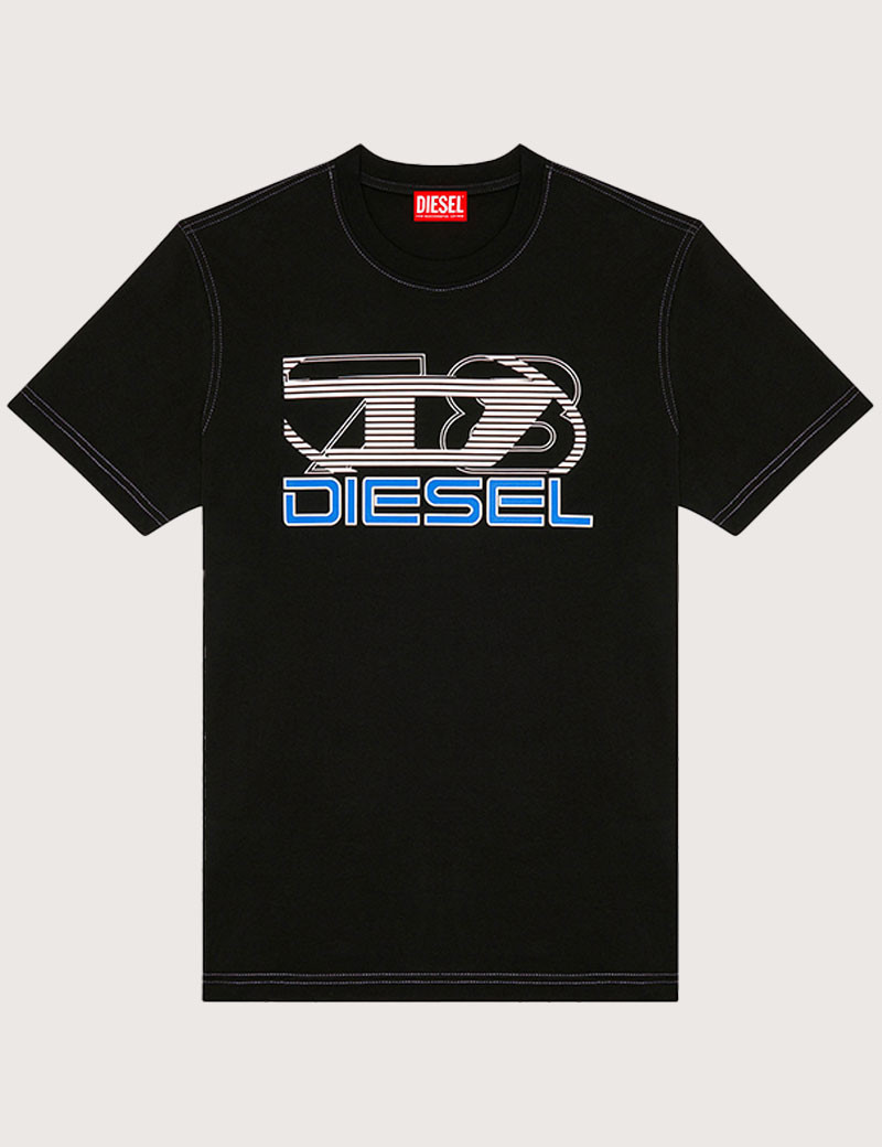 DIESEL T-SHIRT HOMME DIEGOR K74 LOGO POITRINE NOIR