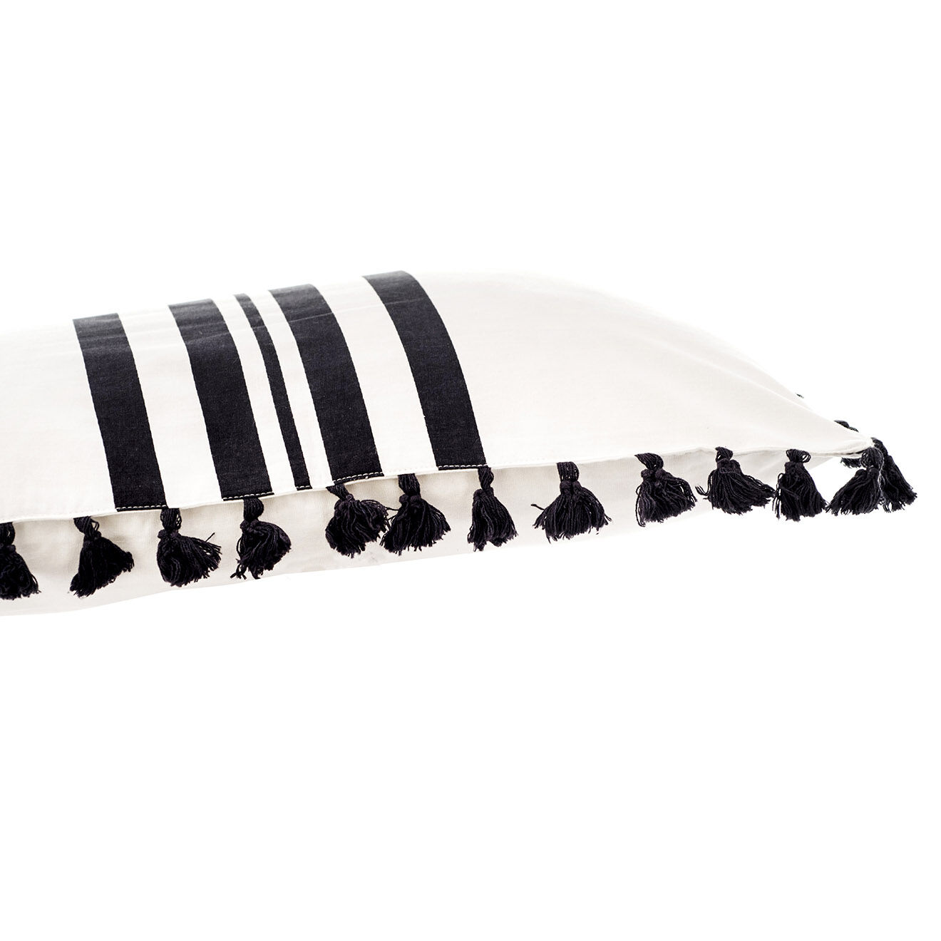 Febronie Housse de coussin Guetary Rayure écru/noir - 50x30 cm