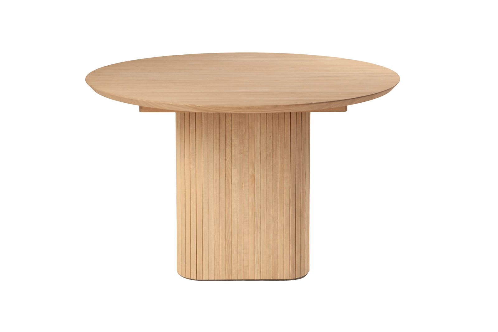 Woodcraft rundt spisebord Hvitoljet heltre ask. Ø120 cm. Hel plate A, kant nr. 1 og ben nr. 4