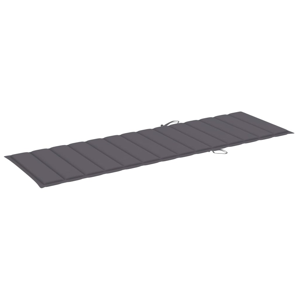Transat chaise longue bain de soleil lit de jardin terrasse meuble d'extérieur double avec coussins anthracite pin imprégné 0
