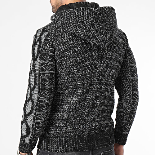 Gilet A Capuche Gris Anthracite