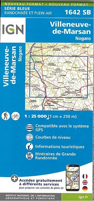 IGN - 1642 SB VILLENEUVE DE MARZAN 1 25 000