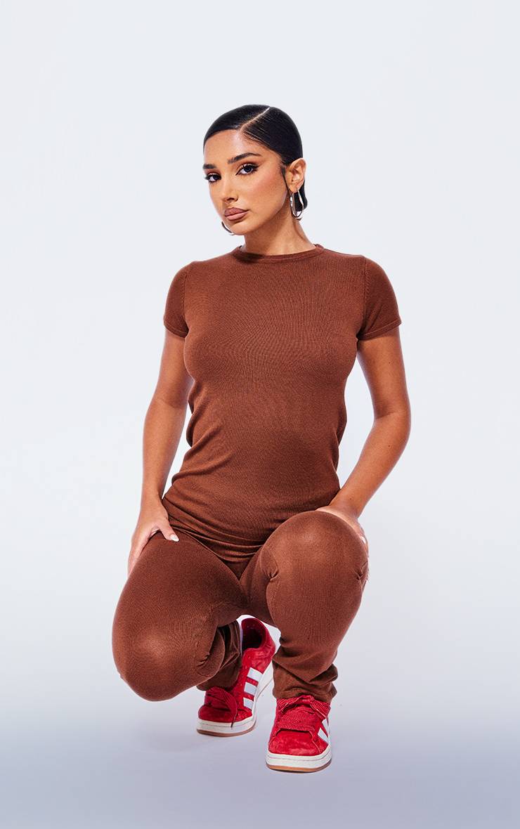 Pantalon Évasé En Maille Petite