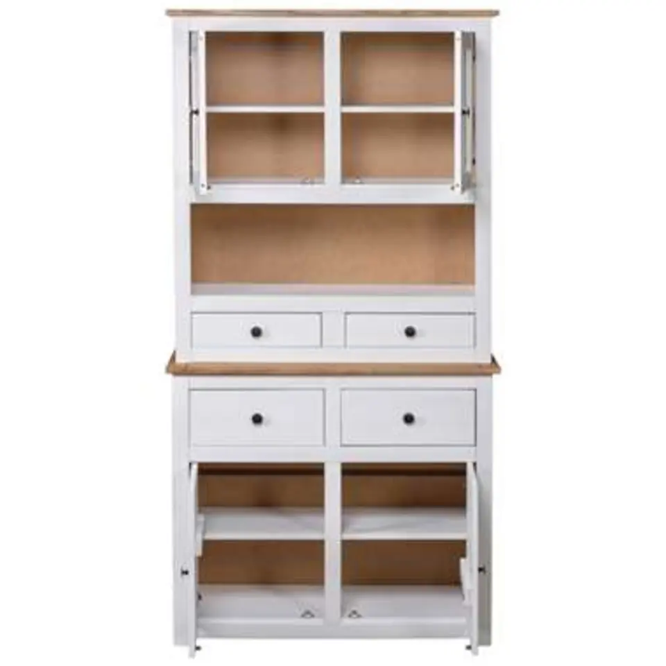 vidaXL - Hoge Kast - Wit - Grenenhout