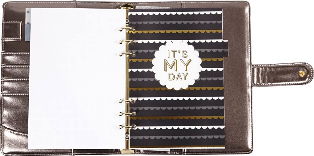 Kalender - Str. 19X23,5X4 CM - Ringordner - Mørk Grå Metallic - 1 Stk