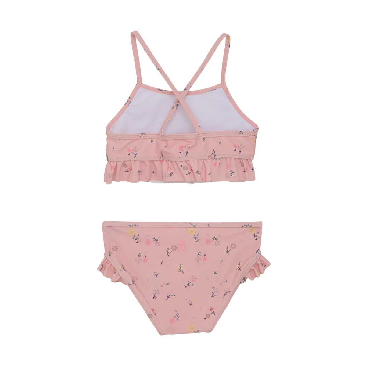 Color Kids Bikini W. Frills, Aop Coral Blush