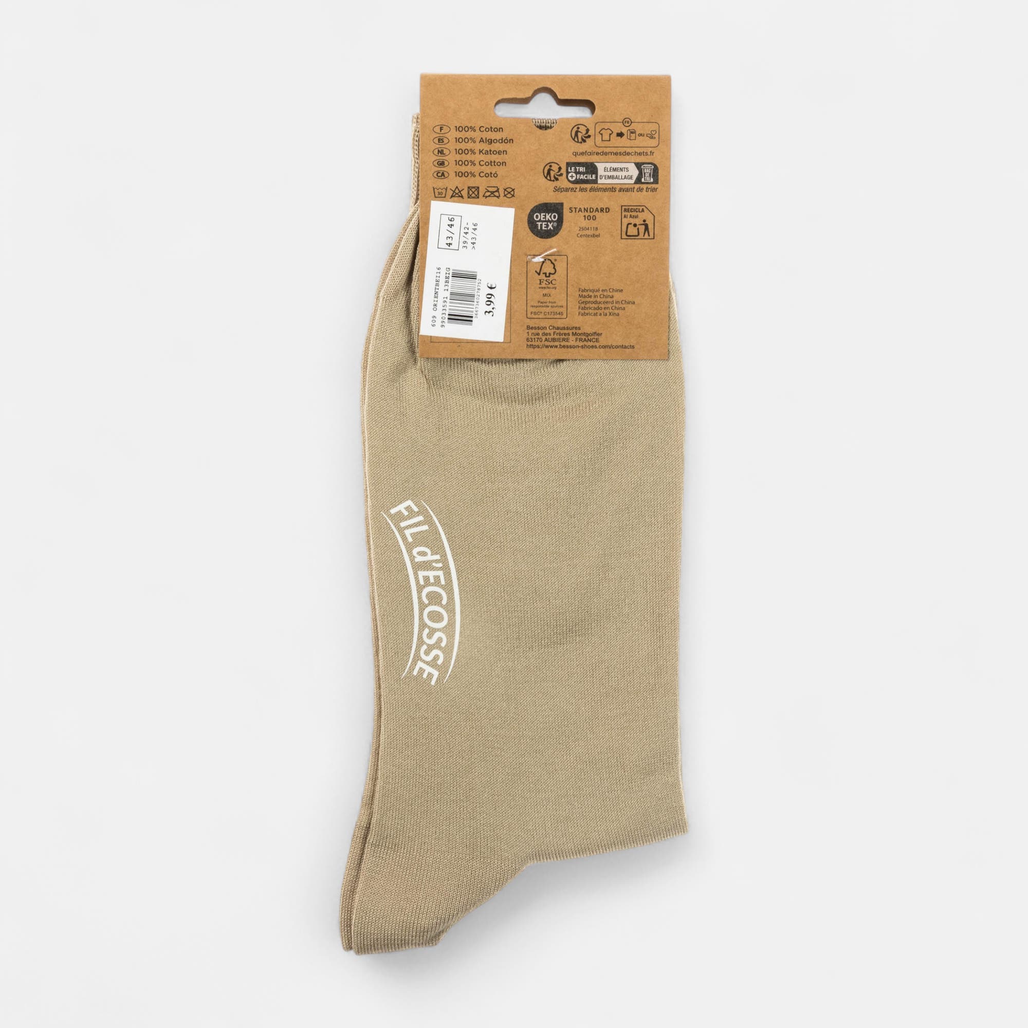 Chaussettes Homme beige