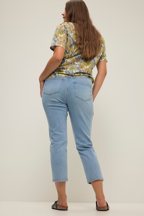 Mom-Jeans, Wide Legs, 5-Pocket mit Kettenbändern, Zippfly