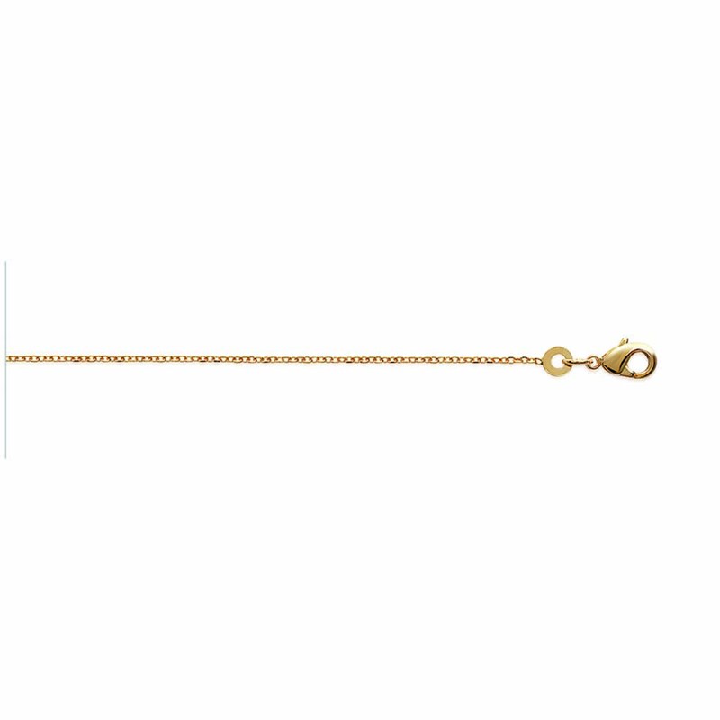 Chaine Mixte - Plaqué Or - Chaîne forçat diamantée - Largeur : 1,15 mm - Longueur : 42 cm