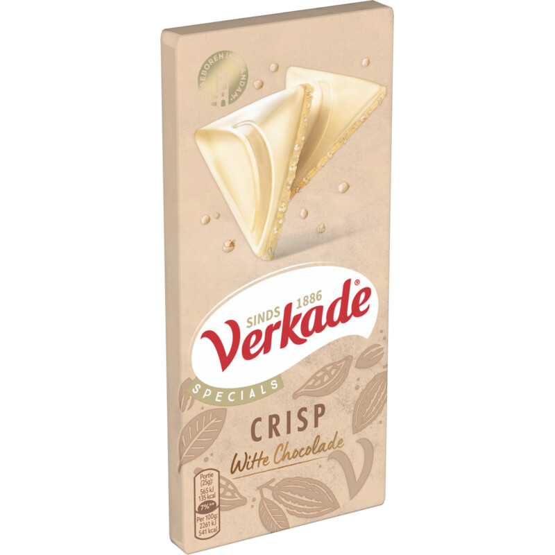 Verkade Specials crisp witte chocolade reep
