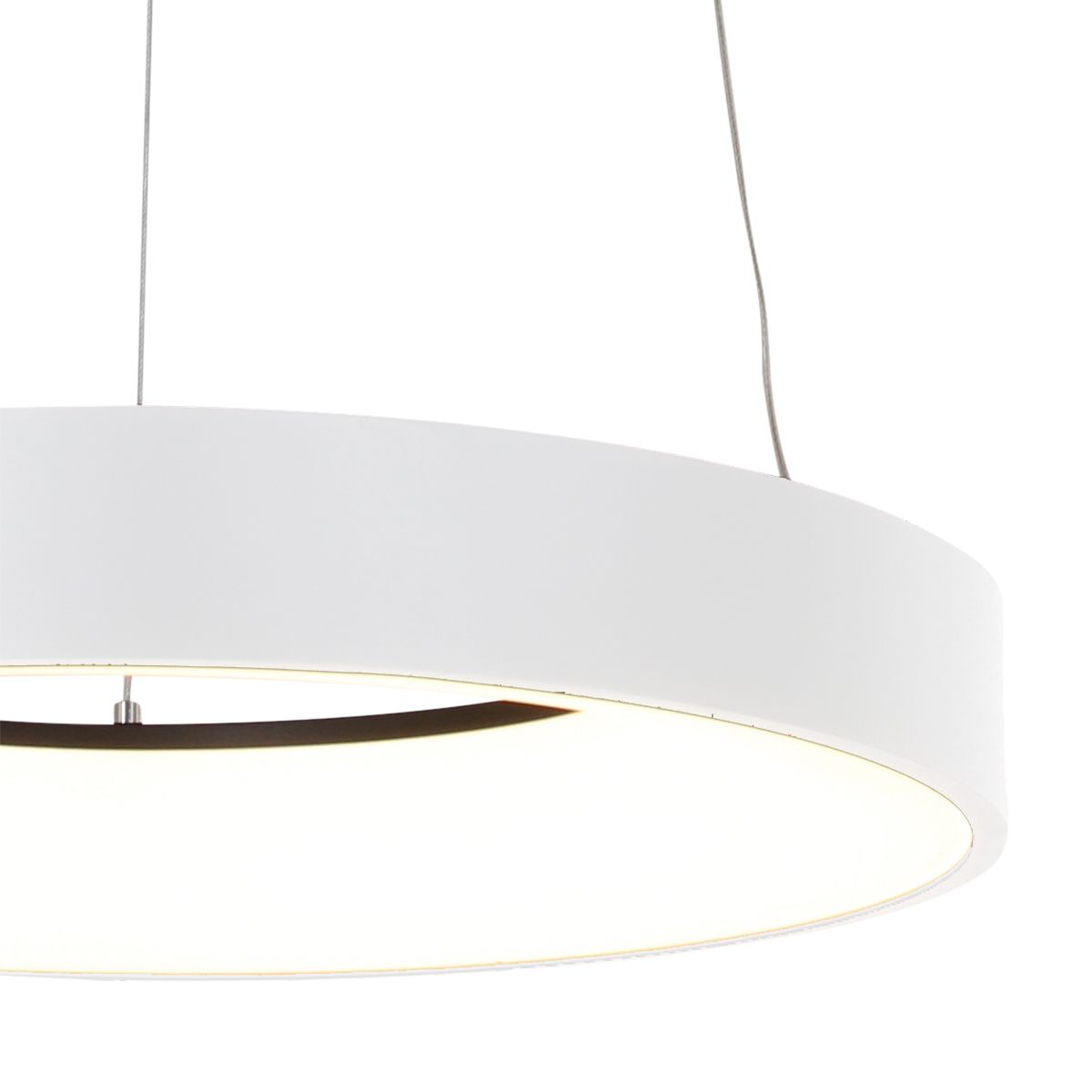 Design hanglamp wit incl. LED dimbaar - Ringlede
