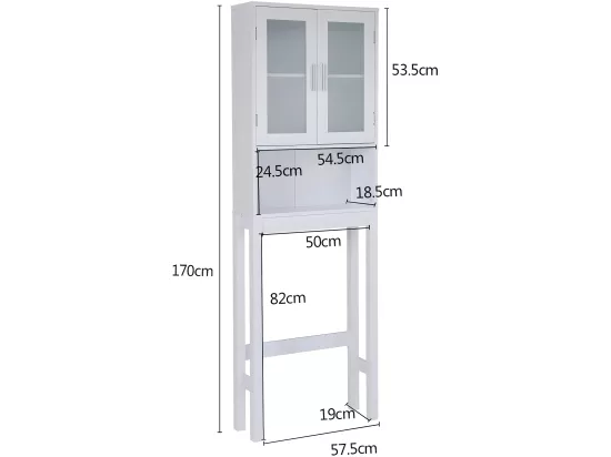 Meuble dessus toilettes wc 57.5 x 19 x 170 cm 20_0000805