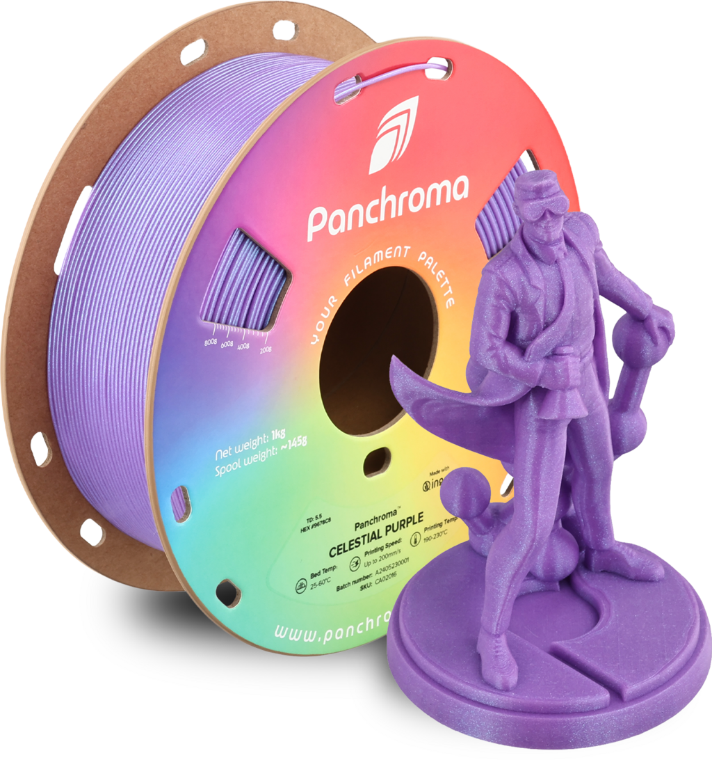 Polymaker  Panchroma™ PLA Celestial Purple, 1,75 mm / 1000 g    Pastellfarbener Glanz in Violett