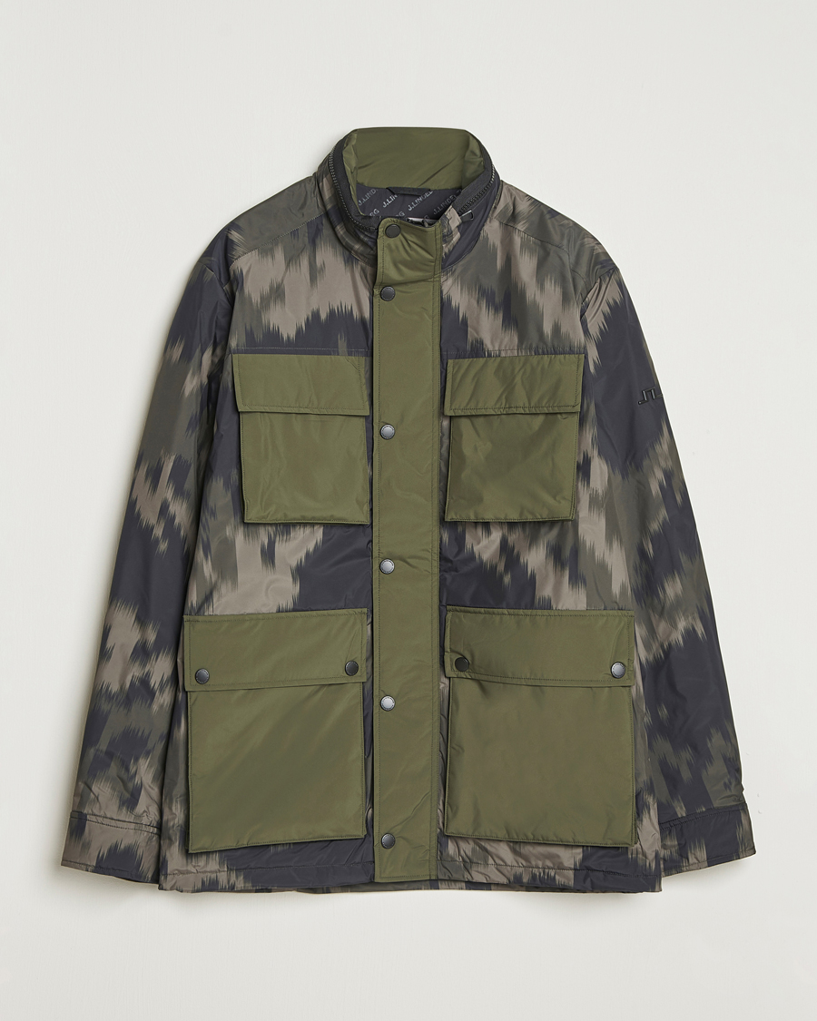 J.Lindeberg Aiden 2L Padded Printed Field Jacket Wrap Forest