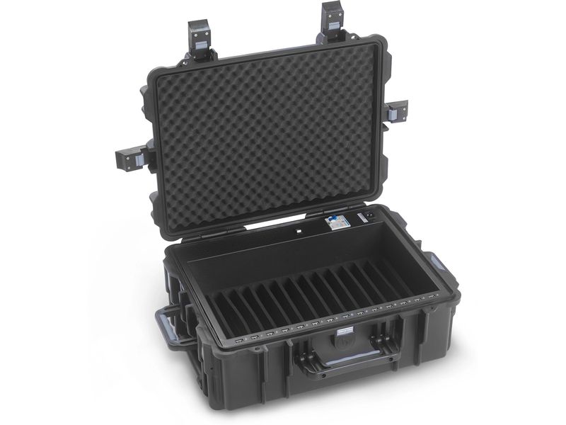 Dicota Dockingstation Ladetrolley für 14 Tablets Plus Sicheres Aufbewahren und Laden von bis zu 14 Tablets
