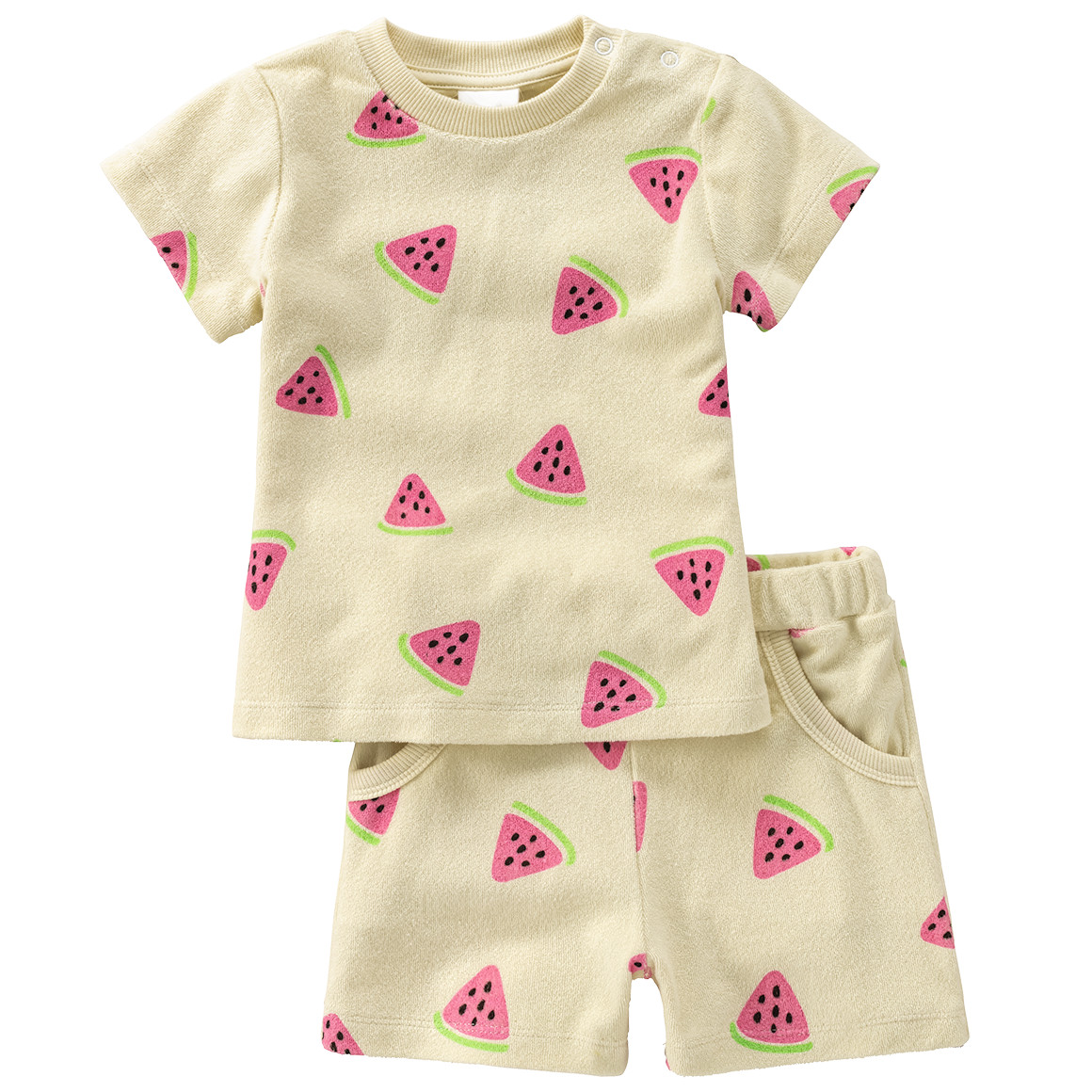 Topomini Baby T-Shirt und Shorts im Set creme
