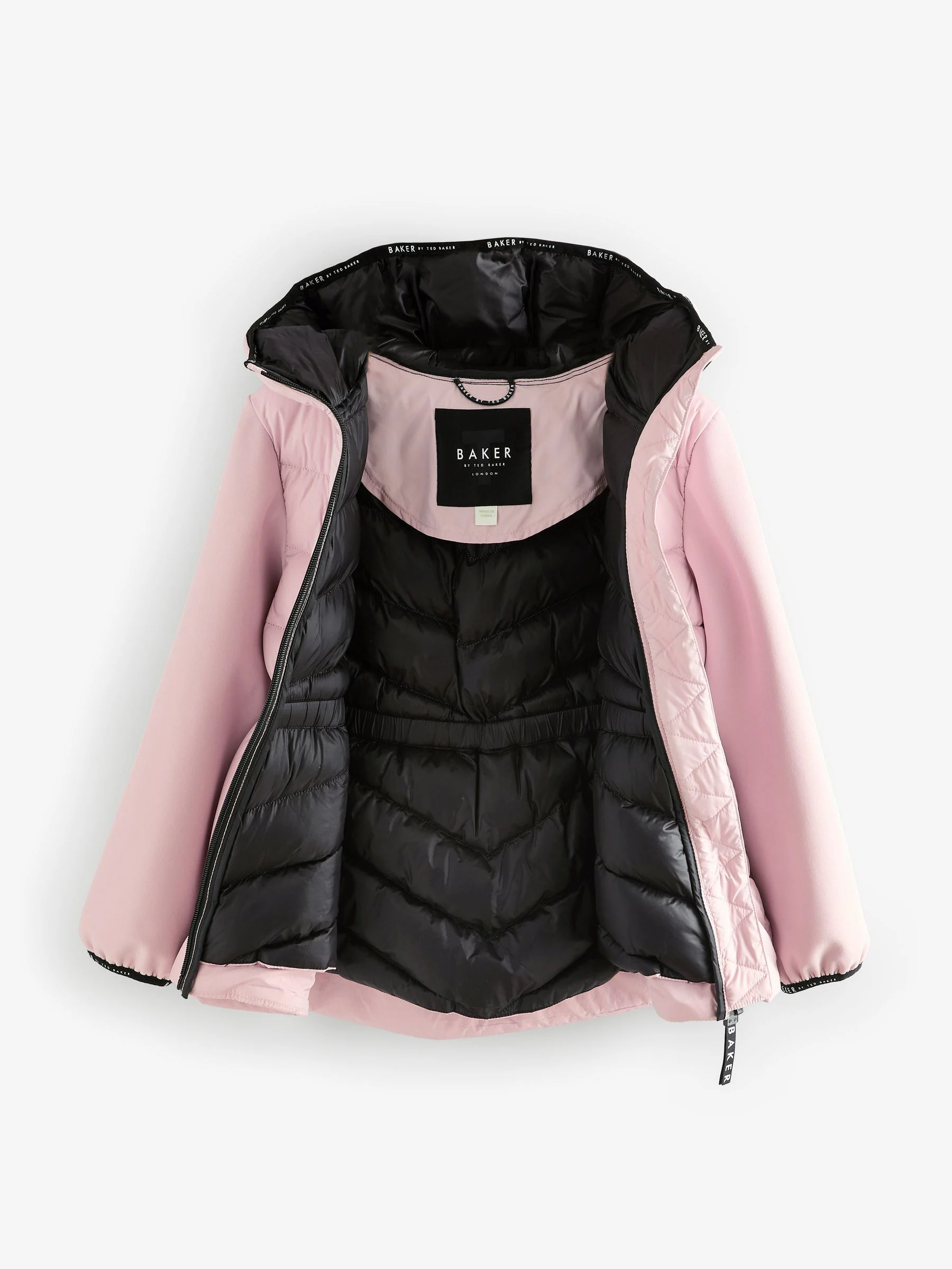 Paars - Baker by Ted Baker - Lichtgewicht, gewatteerde en regenbestendige jas met peplum
