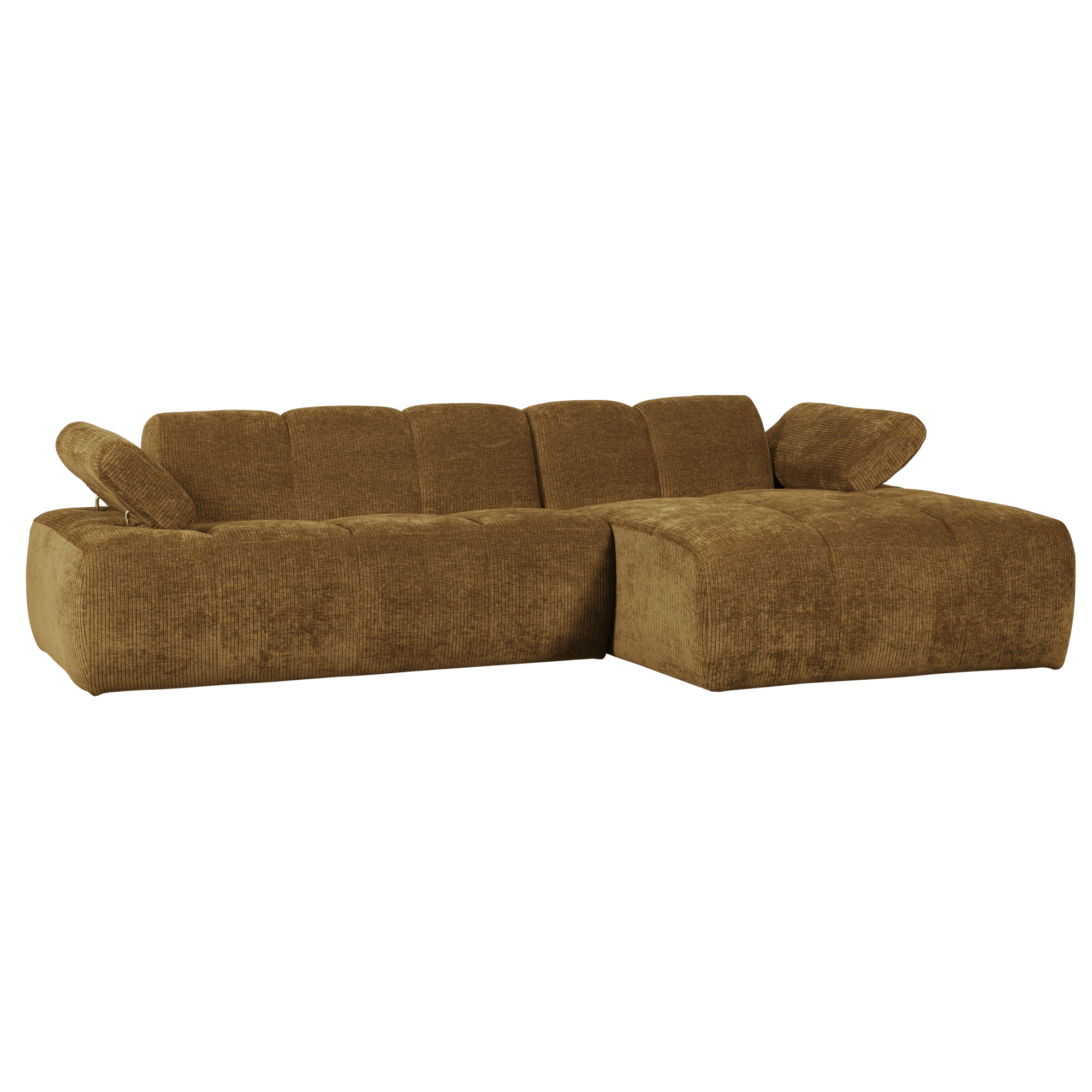 Chaise Longue Mojo Mojo Chaise Longue Rechts - Geweven Ribstof - Honinggeel