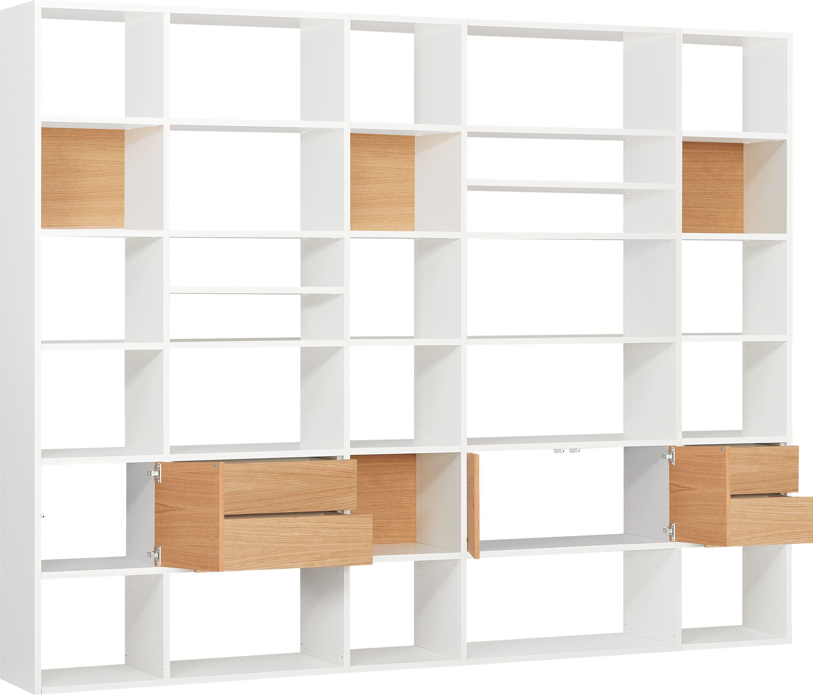 TARA Regal - Weiss / Eiche / B: 274.0 cm x T: 36.0 cm x H: 215.0 cm