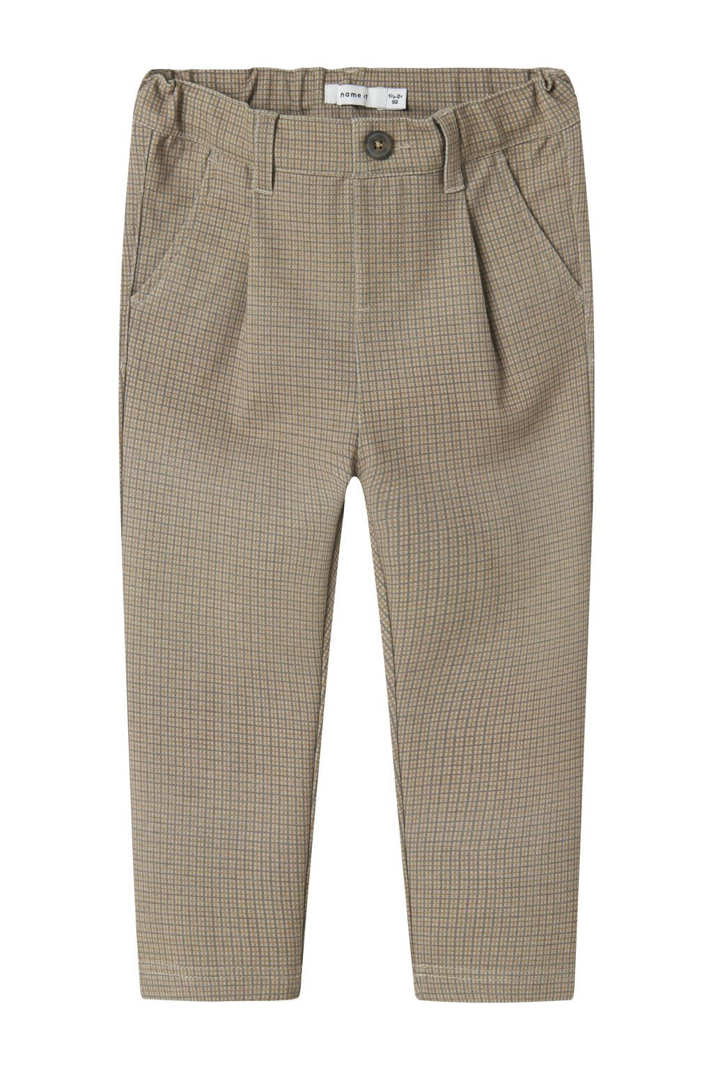 NAME IT MINI slim casual broek zand