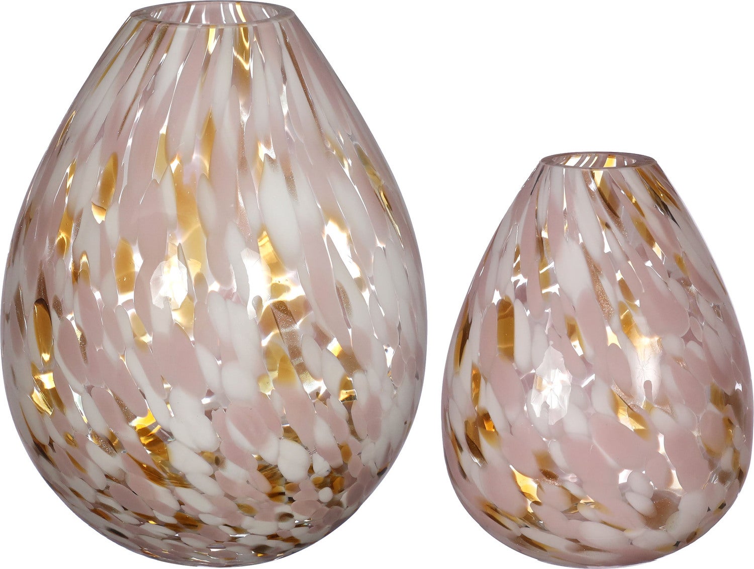 Vaas Lily wit / roze / goud D 12 H 15 cm