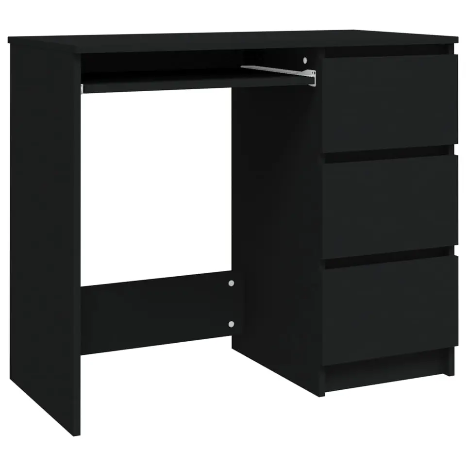 vidaXL - Bureau - Zwart - Bewerkt hout