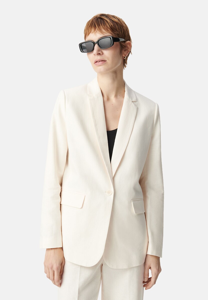 IKKS<br>Blazer oversized em linho e algodão