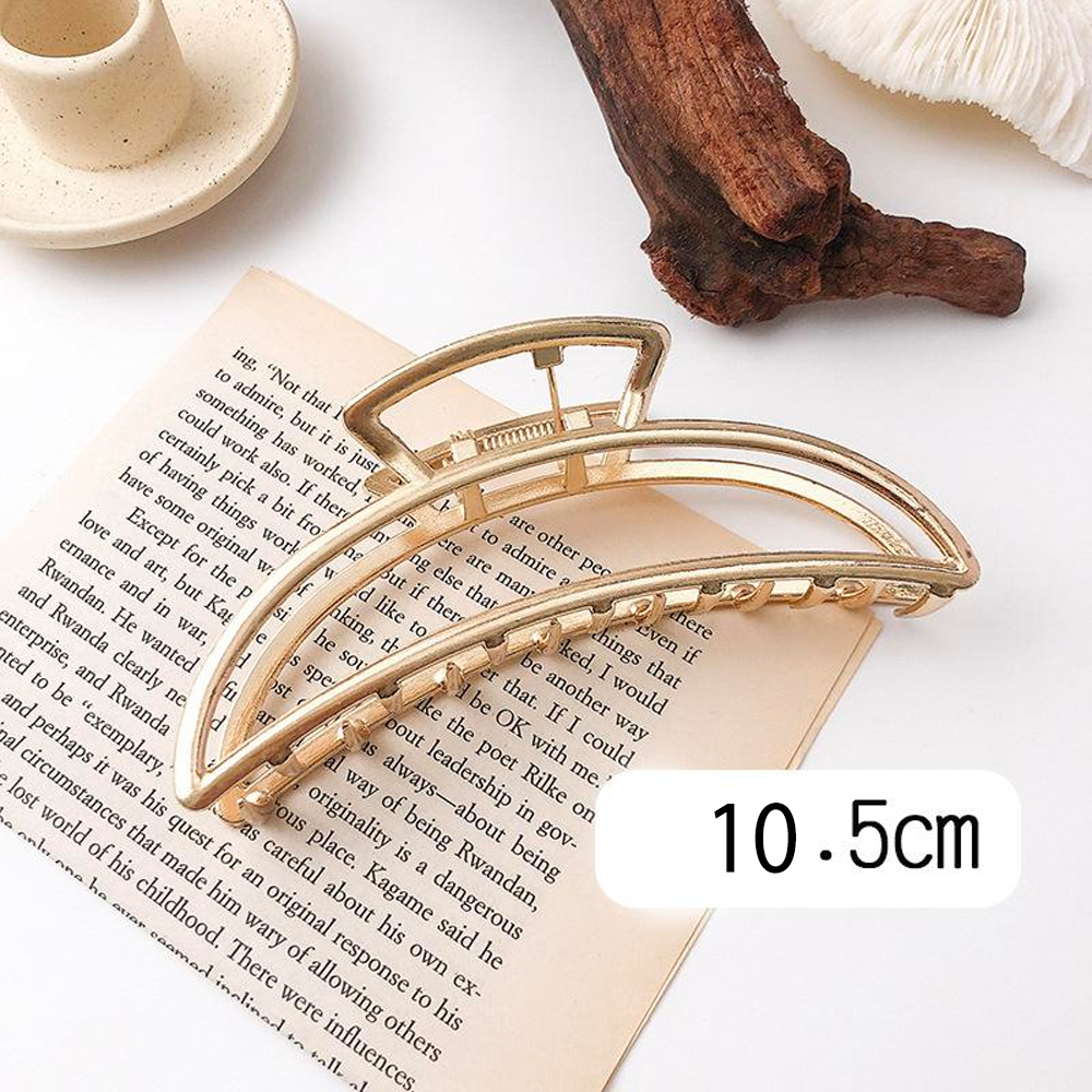 (10.5cm) Haarspange Klammer Metall Krallen Clip Haarschmuck  - Gold