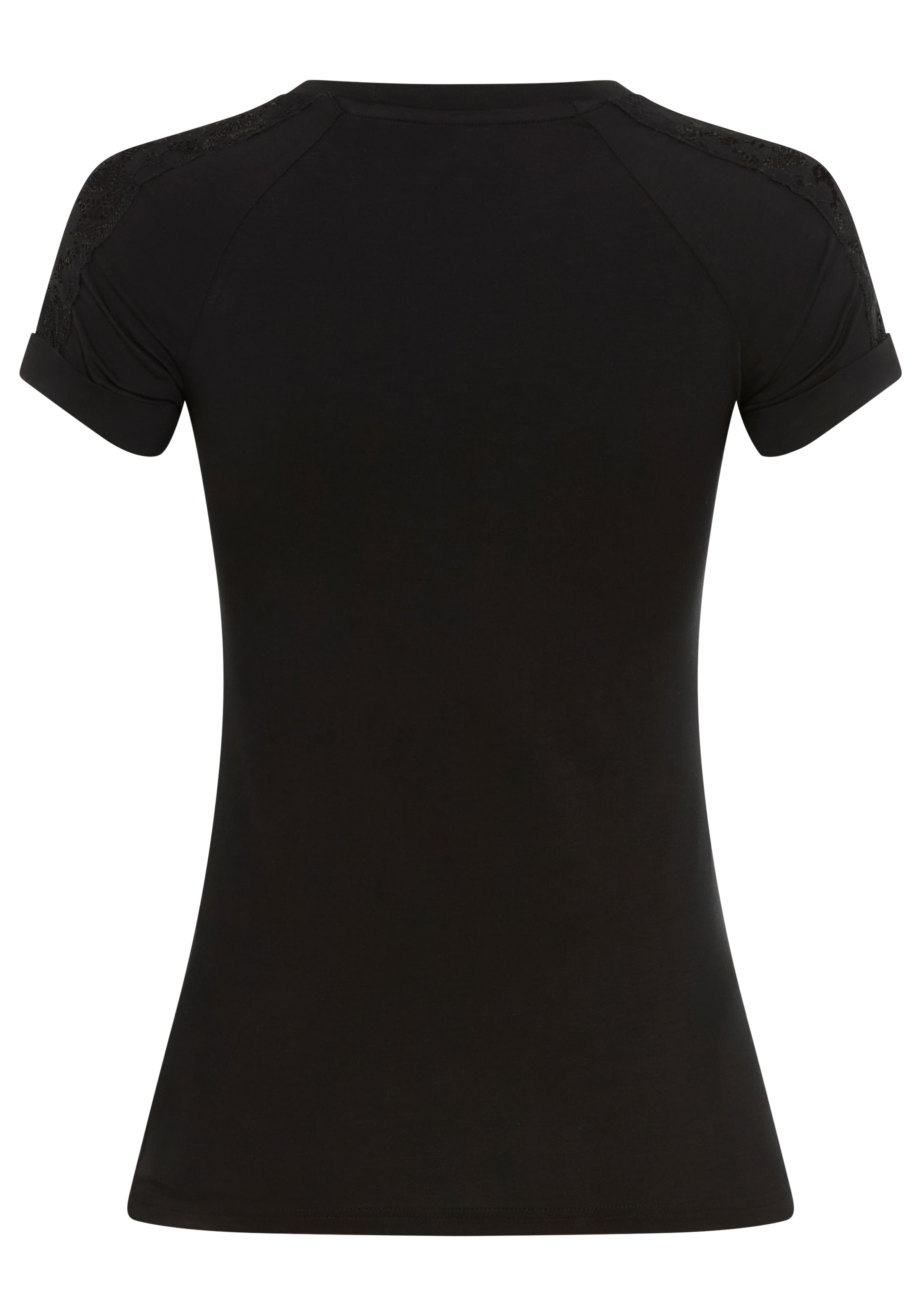 Bruno Banani T-Shirt , mit Spitzen-Einsatz im Raglan-Ärmel - NEUE KOLLEKTION