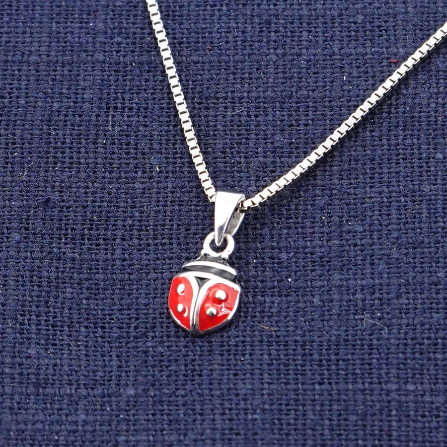 trendor Kinder-Halskette Silber 925 Collier mit Glückskäfer silver