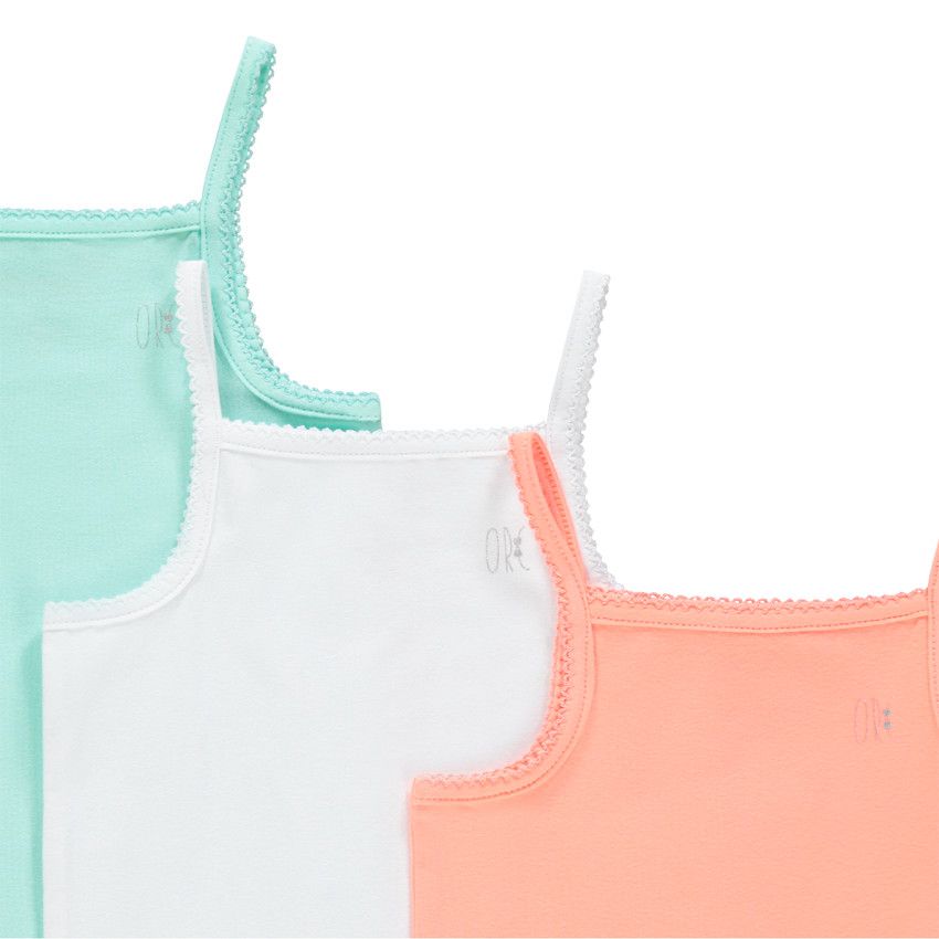 Lot de 3 bodies à fines bretelles et logo printé - Blanc