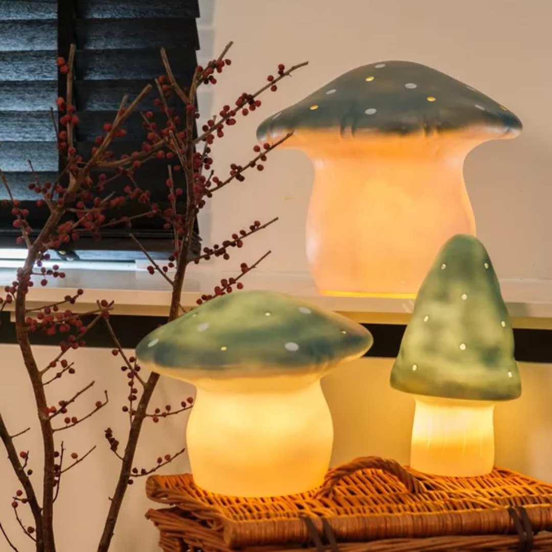 egmont toys heico lamp vliegenzwam - natuurlijk blauwgroen - 31 cm
