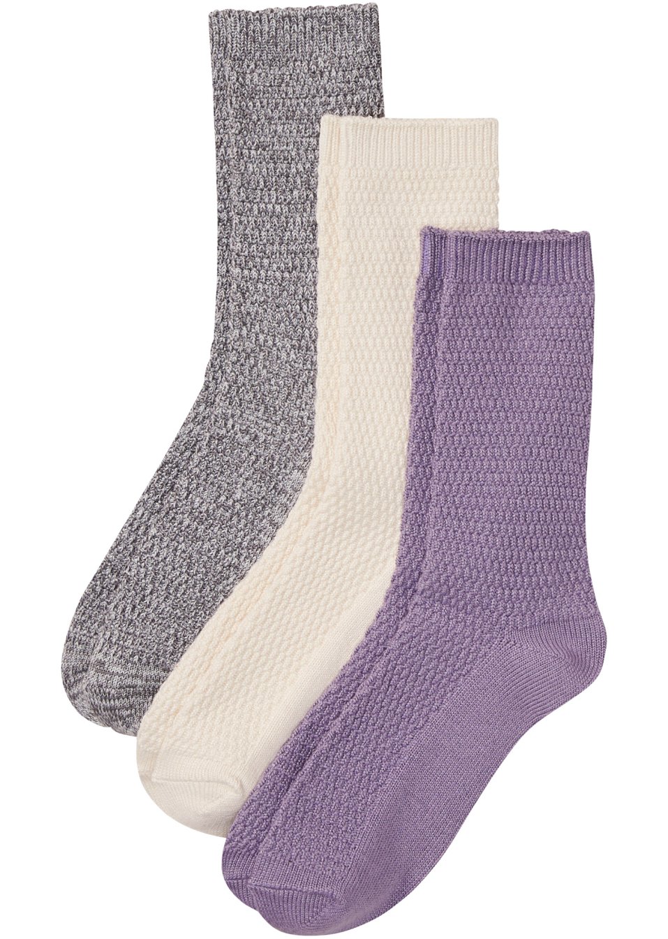 Lot de 3 paires de chaussettes douillettes avec motif structuré