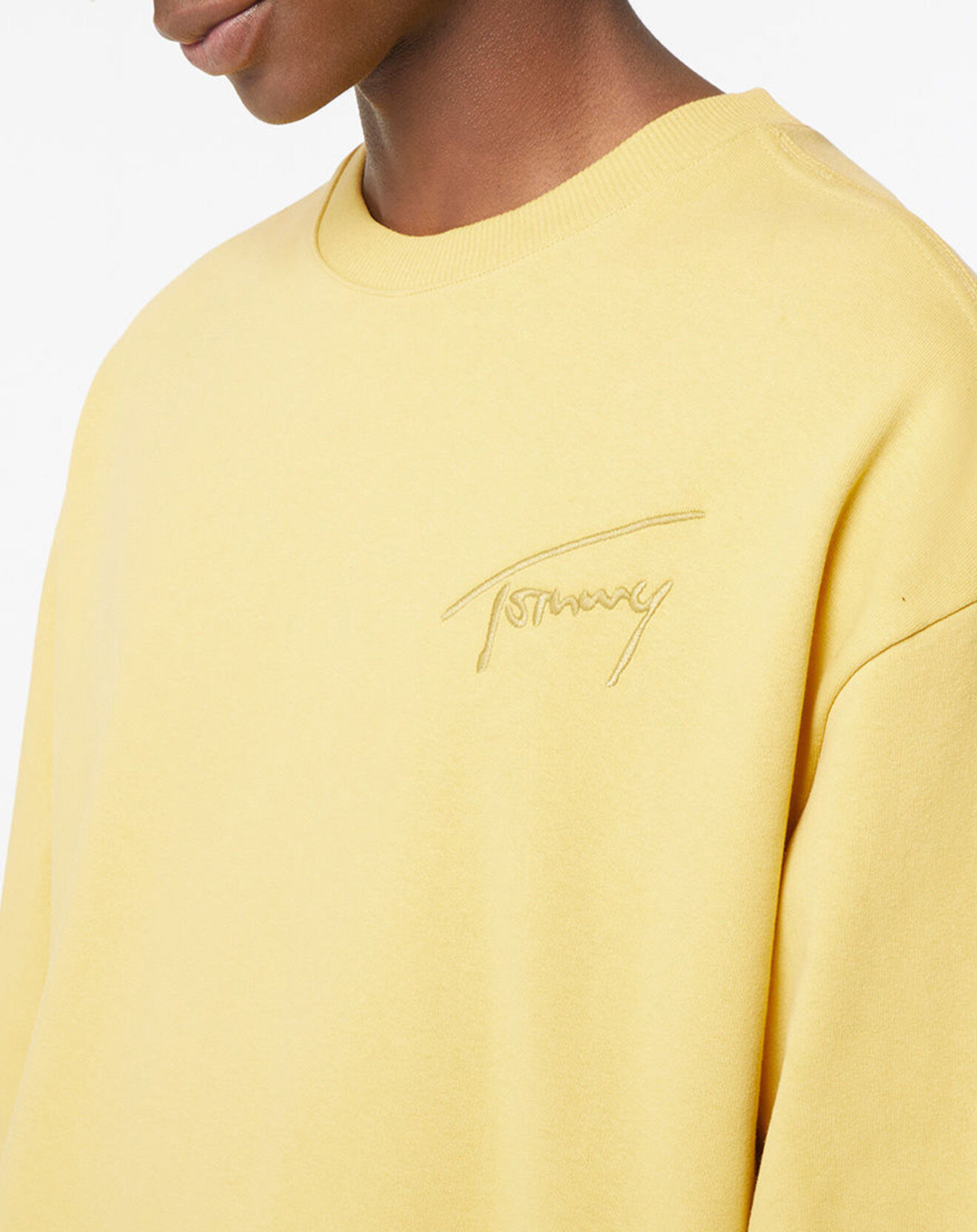 Tommy Jeans Sweat Signature Crew jaune