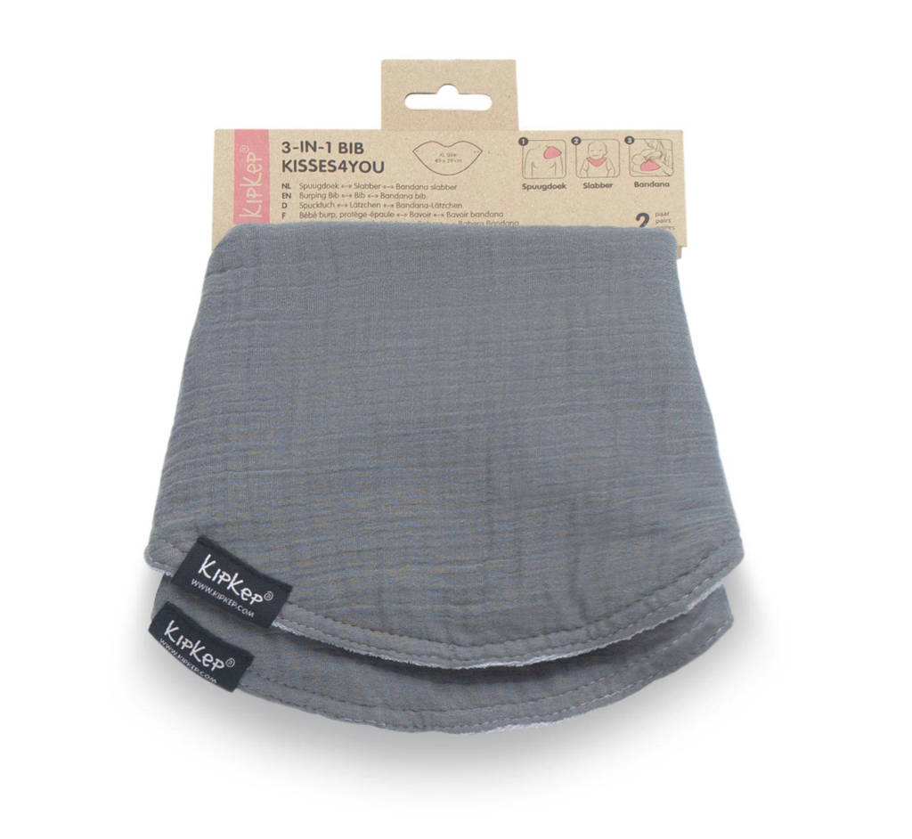 slab Bib 3-in-1 Grey - set van 2