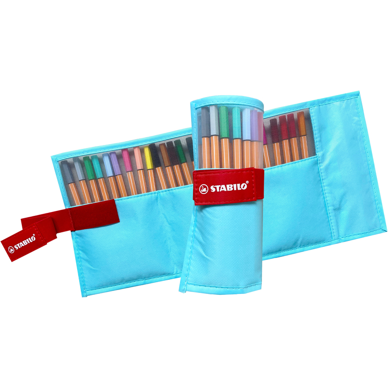 Stabilo Fineliner Point 88, Pastell blau, 25er Etui, assortiert