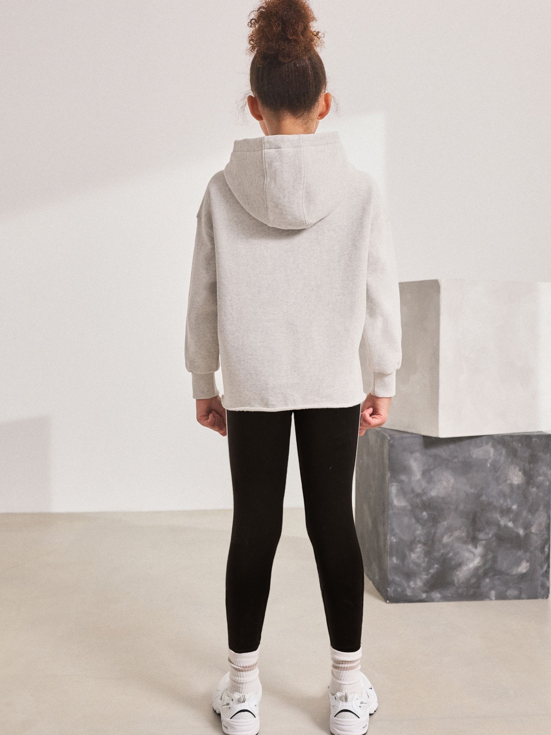 Grijs - Set van hoodie en legging met slogan (3-16jr)